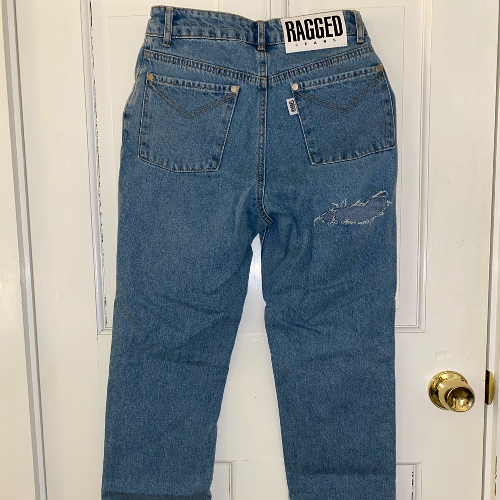 Ragged mom jeans